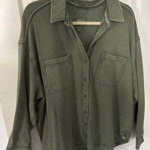 Olive Green Button-Up Shirt